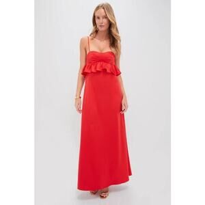 KIKA VARGAS Red Silk Scarlet Maxi Dress S - NWT